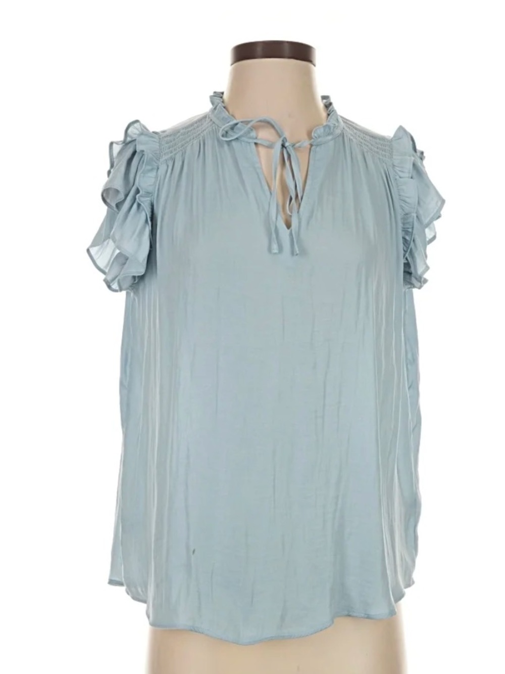 Rachel Zoe Pale Blue Ruffle Sleeve Blouse